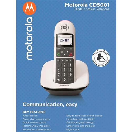 Motorola CD5001 Teléfono Inalámbrico para mayores