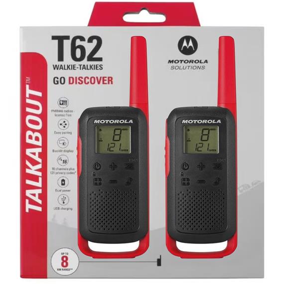 Motorola Talkabout T62 Walkie Talkie con alcance 8KM Rojo