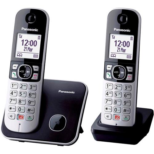 Panasonic KX-TG6852SPB Teléfono Inalámbrico DUO Anti Spam Plata