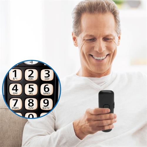 Panasonic KX-TGE250SPB Teléfono Inalámbrico para Mayores Negro