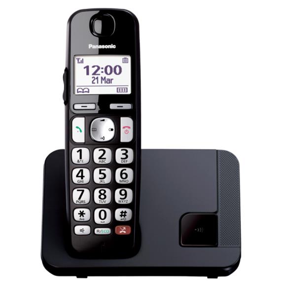 Panasonic KX-TGE250SPB Teléfono Inalámbrico para Mayores Negro