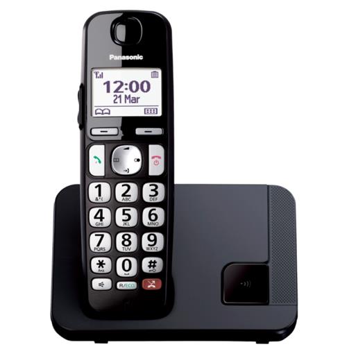Panasonic KX-TGE250SPB Teléfono Inalámbrico para Mayores Negro