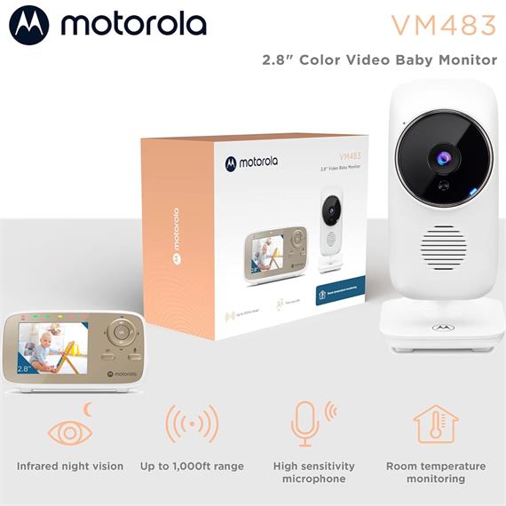 Motorola VM483 Vigilabebés con Pantalla de 2.8" y Visión Nocturna