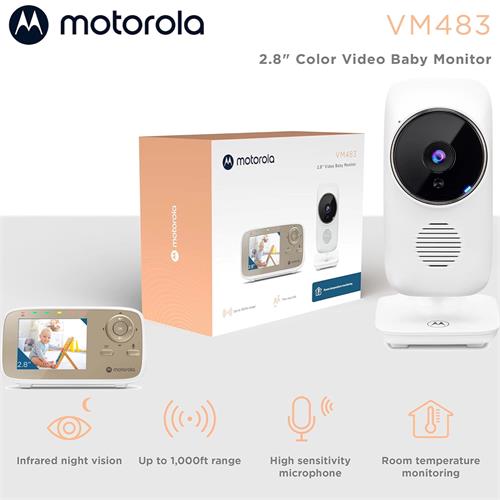 Motorola VM483 Vigilabebés con Pantalla de 2.8" y Visión Nocturna