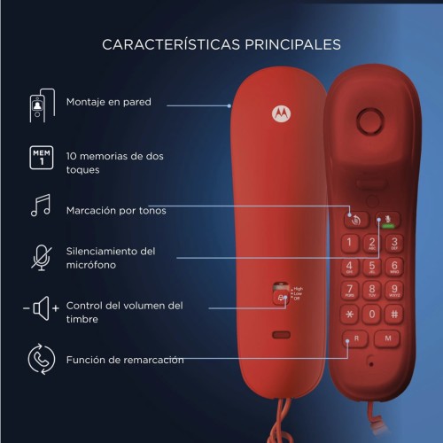 Motorola CT50 Teléfono Fijo Góndola Rojo