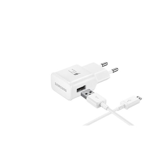 Cargador USB 15W + Cable USB a Micro Samsung EP-TA20 Blanco