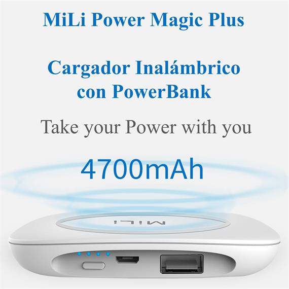 Powerbank 4.700 mAh 5W/7,5W/10W MILI Cargador Inalámbrico