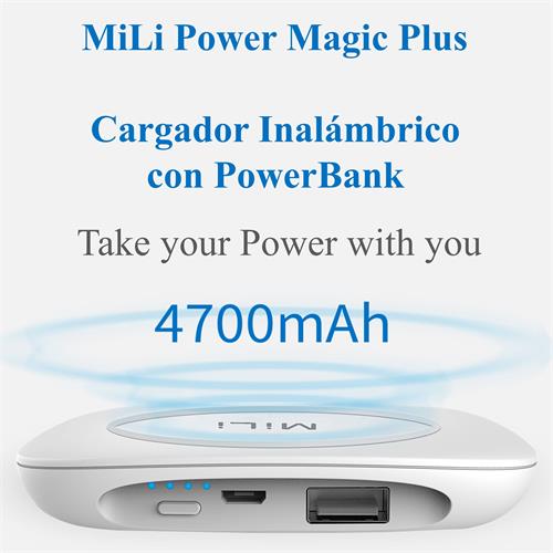 Powerbank 4.700 mAh 5W/7,5W/10W MILI Cargador Inalámbrico