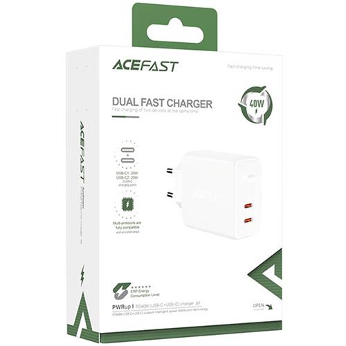 Cargador USB-C 40W Acefast A9 Blanco