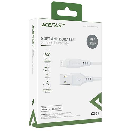 Acefast C3-02 Cable USB-A - Lightning Certificado 1.2m Blanco