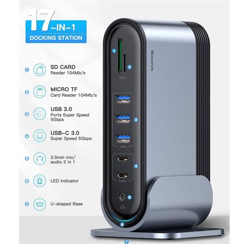 Baseus CAHUB-DG0G Hub 17-1 USB-C 3x HDMI