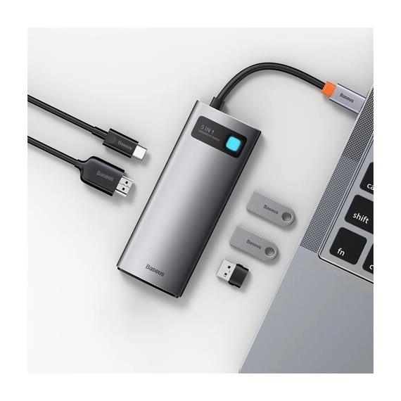 Adaptador USB-C 5-1 Baseus CAHUB-CX0G 3x USB 3.0 + HDMI + USB-C PD