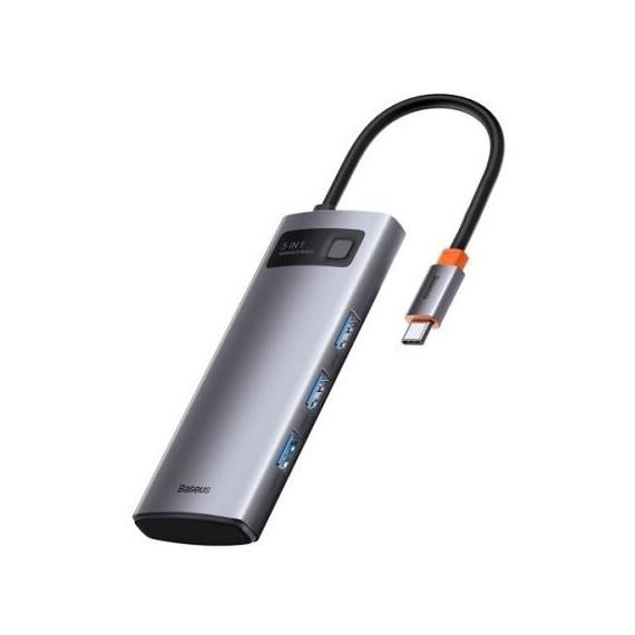 Adaptador USB-C 5-1 Baseus CAHUB-CX0G 3x USB 3.0 + HDMI + USB-C PD