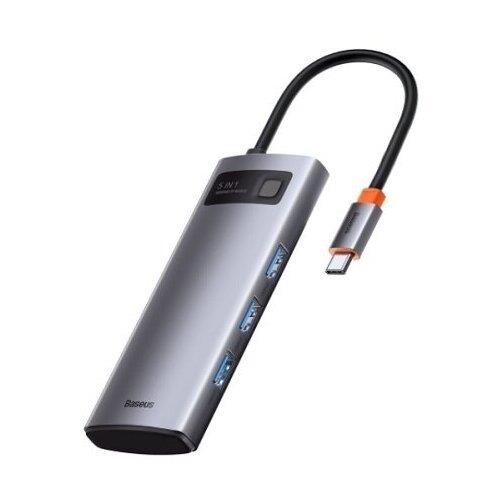 Adaptador USB-C 5-1 Baseus CAHUB-CX0G 3x USB 3.0 + HDMI + USB-C PD