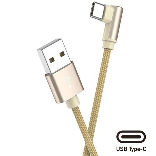 Cable USB a USB-C 1 metro 3 Amp Conexión 90º  Borofone BX26 Oro