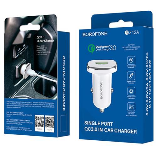 Borofone BZ12A Cargador Coche QC 3.0 Fast Charge