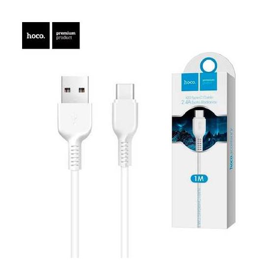 Cable USB a USB-C 1 metro Hoco X20 Flash Blanco