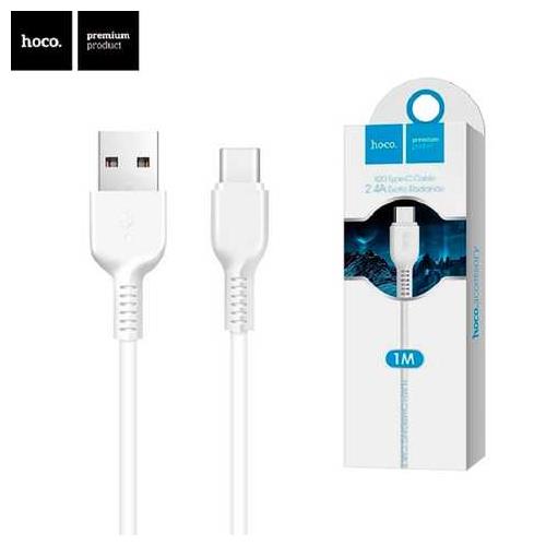 Cable USB a USB-C 1 metro Hoco X20 Flash Blanco
