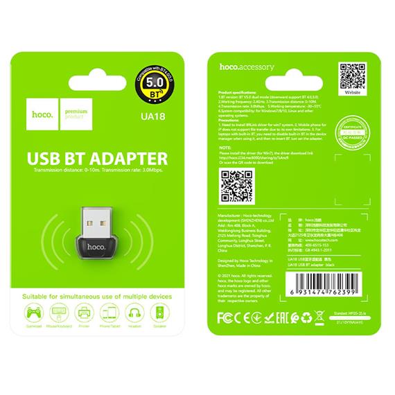 Hoco UA18 Adaptador USB Bluetooth 5.0