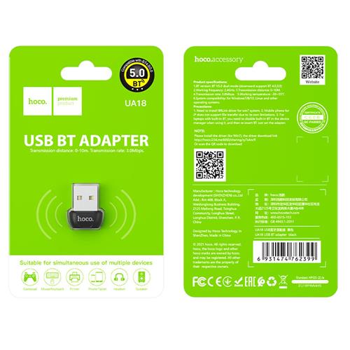 Hoco UA18 Adaptador USB Bluetooth 5.0