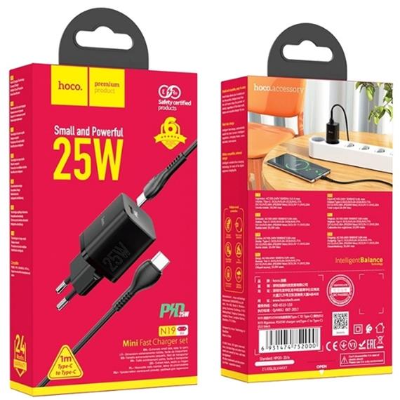 Hoco N19 Cargador PD25W USB-C con cable USB-C