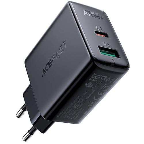 Cargador USB-C y USB 32W Acefast A5 Negro