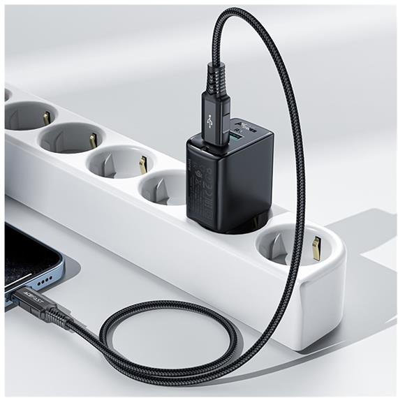Acefast A33 QC18W Cargador USB-A-USB-A Negro