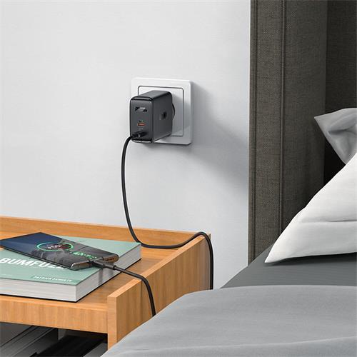 Acefast A29 PD 50W Cargador GaN USB-C+ USB-C Negro