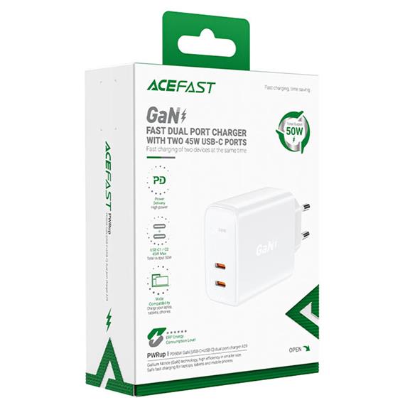 Cargador USB-C 50W Acefast A29 Blanco