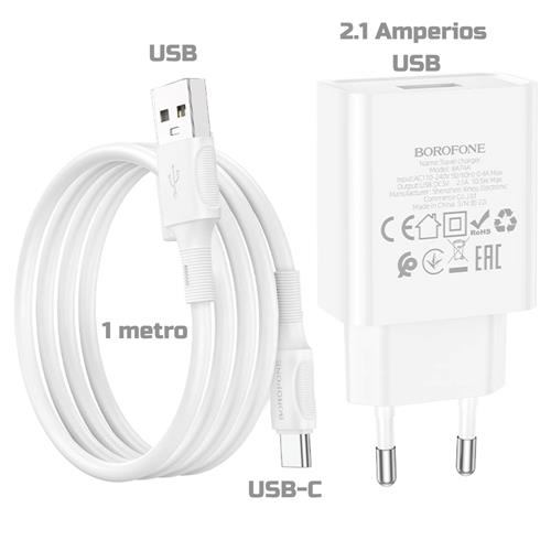 Borofone BA74A Cargador Aspirer Type C Blanco