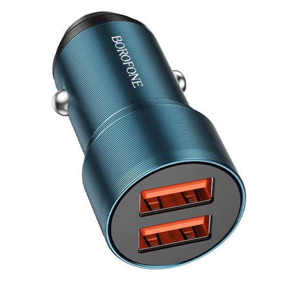 Cargador Coche USB 12v-24v 2.4Amp+ Cable USB-C Borofone BZ19