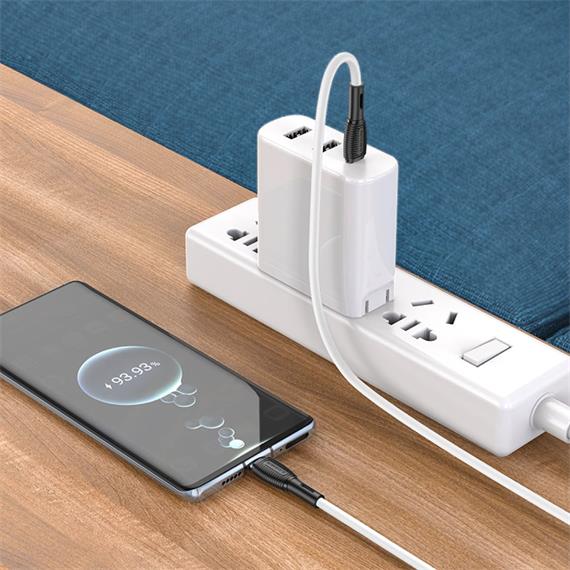 Cable USB-C a USB-C 1 metro 60W Borofone BX86 Silicona Blanco