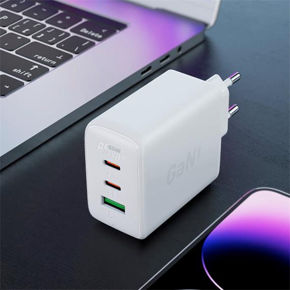 Cargador USB-C y USB 65W Acefast A41 Blanco