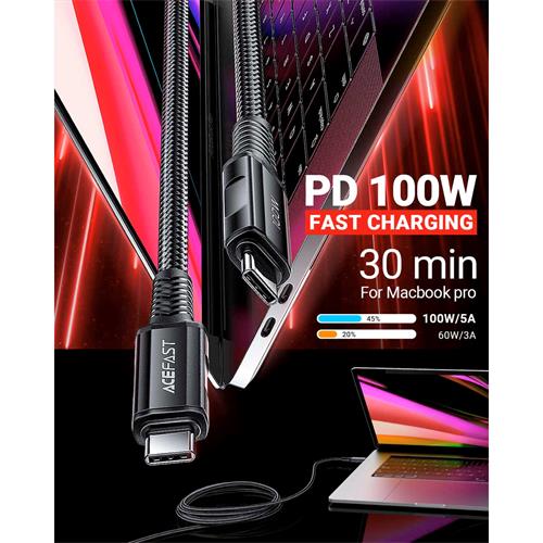 Cable USB-C a USB-C 2 metros 100W Acefast C4-03 Negro