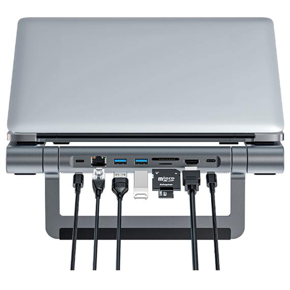 Acefast E5 Plus Soporte para portátil con HUB USB-C, HDMI y RJ45