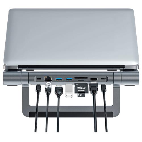 Acefast E5 Plus Soporte para portátil con HUB USB-C, HDMI y RJ45