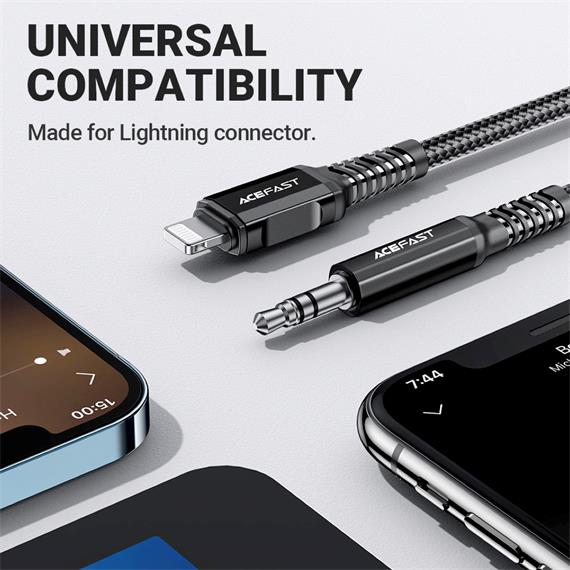 Cable Lightning - 3.5mm 1.2 m Acefast C1-06 Certificado Negro