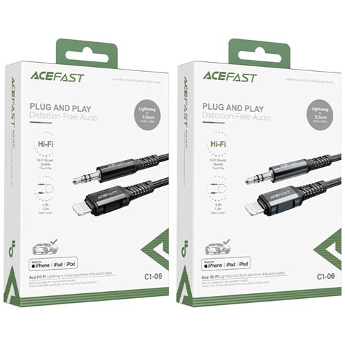 Cable Lightning - 3.5mm 1.2 m Acefast C1-06 Certificado Negro