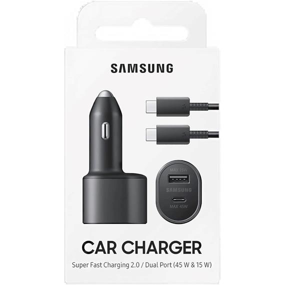 Cargador Coche USB y USB-C- 45W+15W+ Cable USB-C a USB-C Samsung (EP-L5300XB)