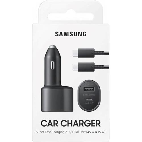 Cargador Coche USB y USB-C- 45W+15W+ Cable USB-C a USB-C Samsung (EP-L5300XB)