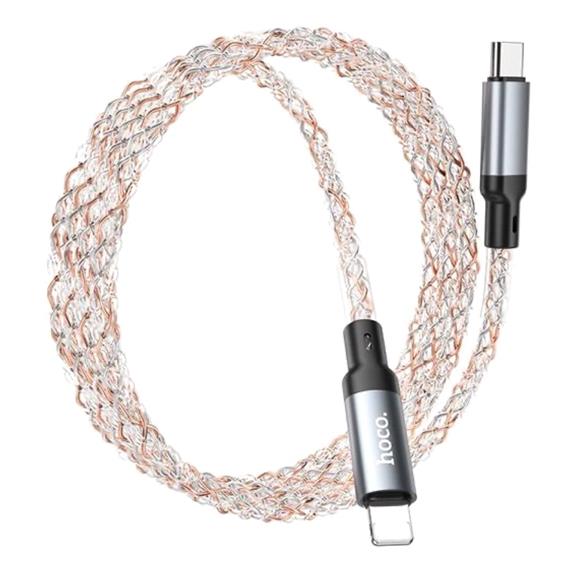 Cable USB-C a Lightning 1 metro 20W Hoco U112 Colores Luminoso