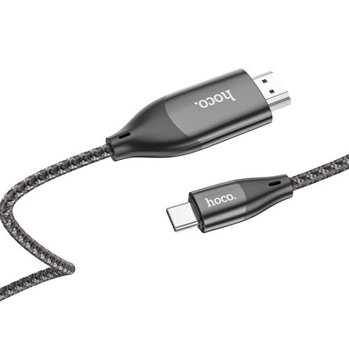 Cable USB-C a HDMI 4K 30Hz 2 m Hoco UA16 Negro
