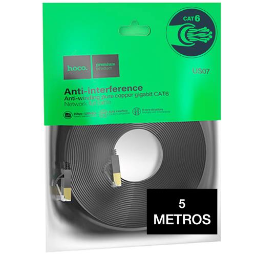 Hoco US07 Cable de Red Ethernet Gigabit CAT 6 5M Negro