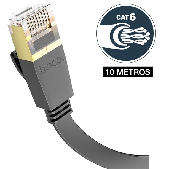 Hoco US07 Cable de Red Ethernet Gigabit CAT 6 10M Negro