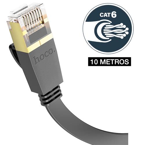 Hoco US07 Cable de Red Ethernet Gigabit CAT 6 10M Negro