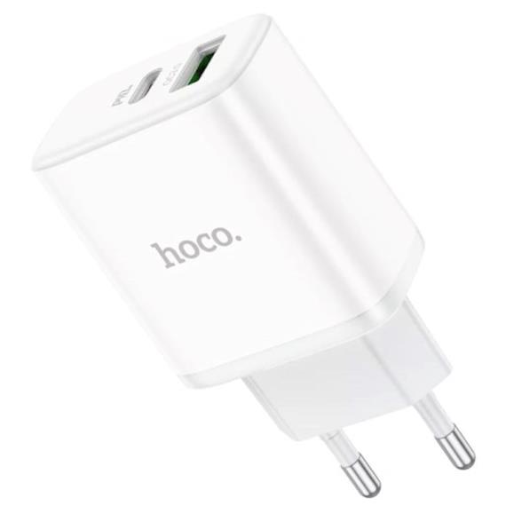 Cargador USB y USB-C 20W Hoco C105AQ Blanco