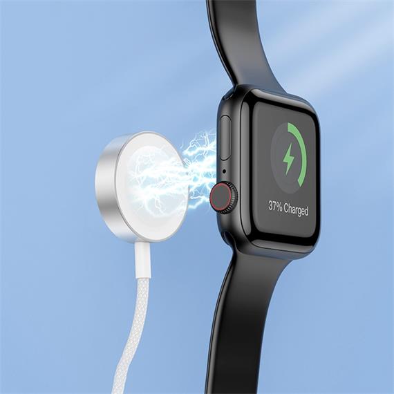 Cargador Reloj Inalámbrico 15W Hoco CW46 Compatible Apple Watch Blanco
