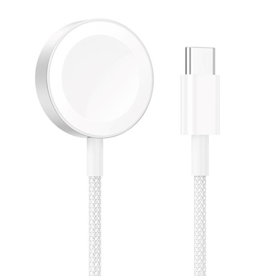 Cargador Reloj Inalámbrico 15W Hoco CW46 Compatible Apple Watch Blanco