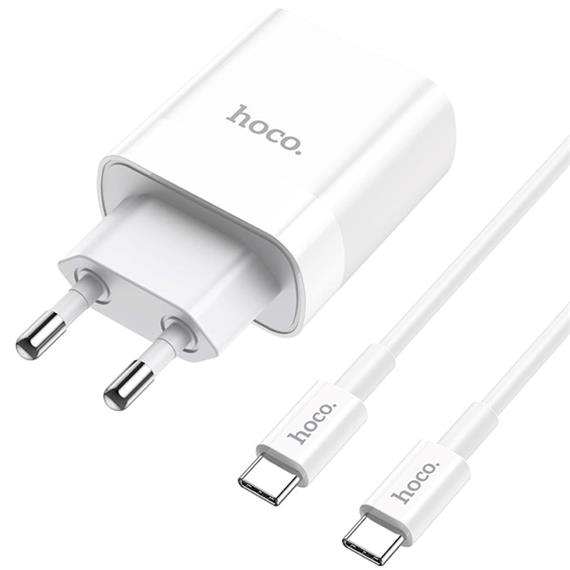Hoco C80A Plus Cargador Rápido USB-A y USB-C 20W QC3.0 + Cable USB-C
