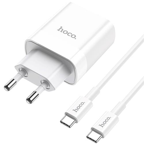 Hoco C80A Plus Cargador Rápido USB-A y USB-C 20W QC3.0 + Cable USB-C